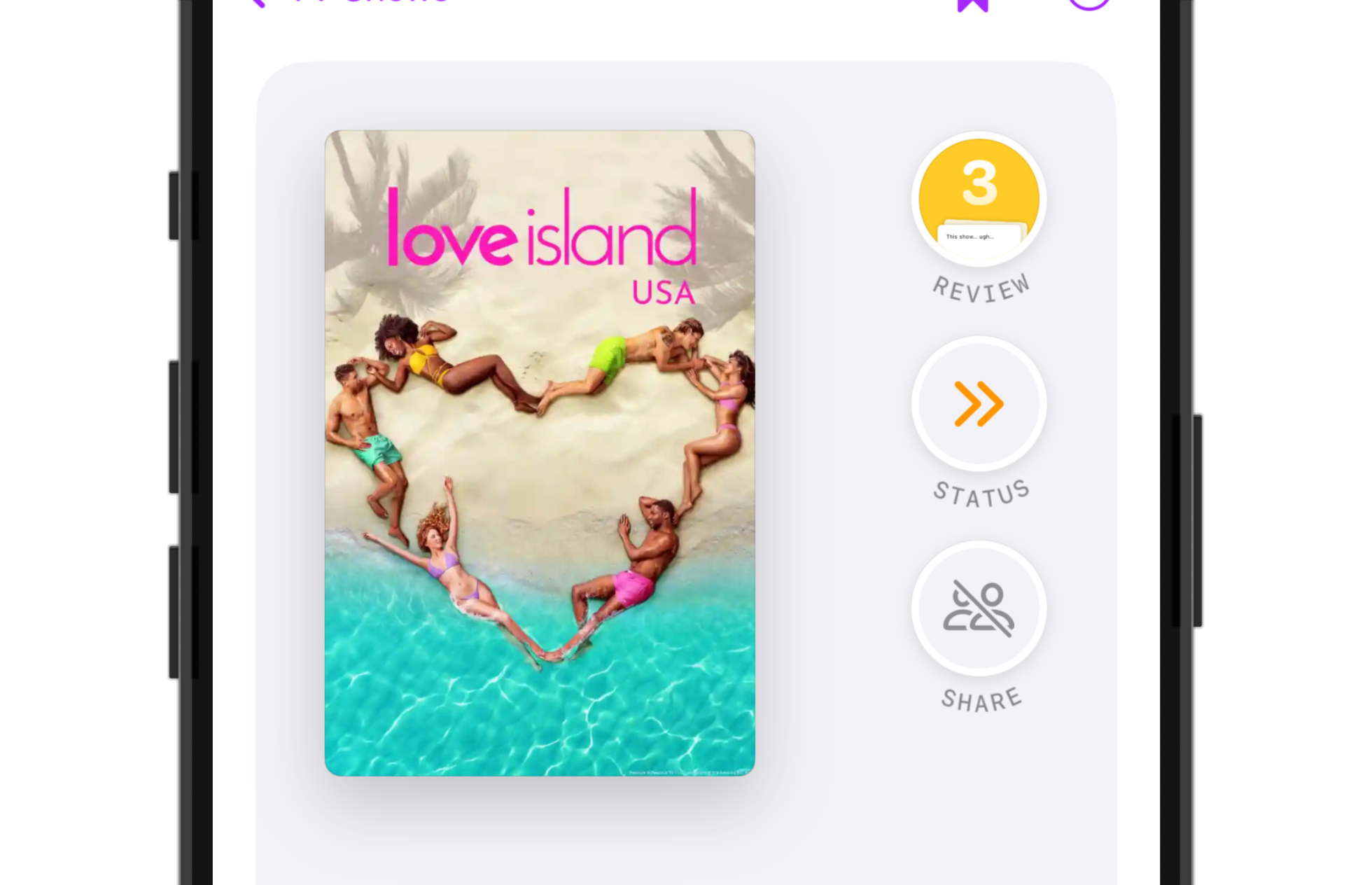 Preview of Radar's Activity feature showcasing a TV Show being re-completed 7 times.